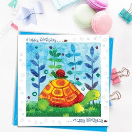 Pack of Birthday Cards for women and men, 14x14cm, 12 designs in this birthday cards multipack, each with a coloured envelope. Printed in the UK, by Just Cards Direct (GE1024)