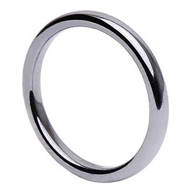 Thin Hematite Ring 3 mm Wide Round Grey Dark Grey Narrow Simple Stone Ring, Hematite