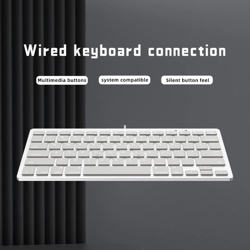 JOMAA 78 Keys Wired Backlit Silent Mini Keyboard - Multi-Function