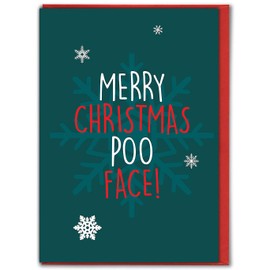 Brainbox Candy - Lustige Weihnachtskarten – "Merry Christmas Poo Face" – lustige Weihnachtskarten, perfekt für beste Freunde, Freunde, Freunde, Freunde, Partner