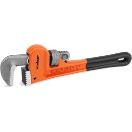 NoBrand 8-Inch Heavy Duty Straight Pipe Wrench, Quick-Adjust Sturdy Plumbers Wrench w