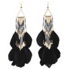 Women Faux Feather Earrings Bohemian Seed Beaded Earrings with Feather