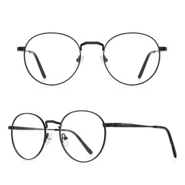 RB.Pilot Round Reading Glasses for Women Men Vintage Retro Blue Light Blocking Computer Readers