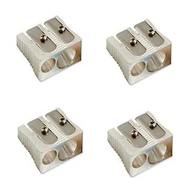 Baumgartens Dual-Hole Metal Pencil Sharpener, 4 PACK