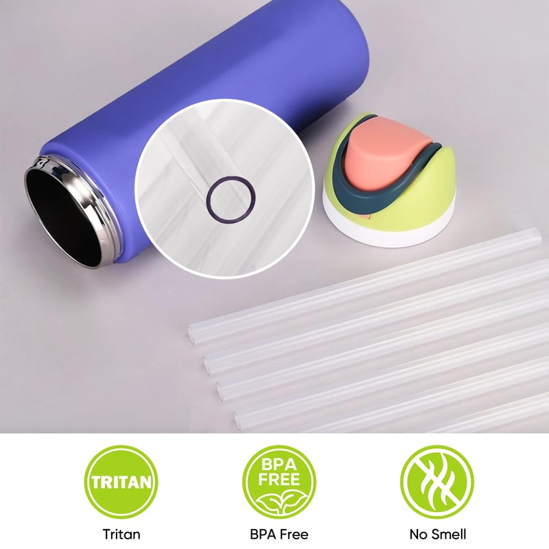 6PCS Replacement Straws for Owala Water Bottle 24 oz 32