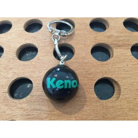 Unbranded Vintage | "Keno" | Green Print on Black Marble Keychain