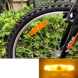 WELNENT Bicycle Wheel Reflectors JIS/BS/AS/CPSC 2pcs Warning MTB Road (White, 2pcs)