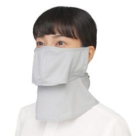 Yakene MARUFUKU UV Protection Mask, Refreshing Cool Wide, No Sufficient UV Protection, Face Mask, Face Cover, 518W, Light Gray)