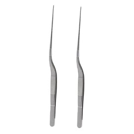 KICHOUSE 2pcs Stainless Steel Food Tweezers for Precision Cooking for Molecular Gastronomy and Plating Delicate Ingredients Lightweight and Easy to Clean Kitchen Tweezers Tongs