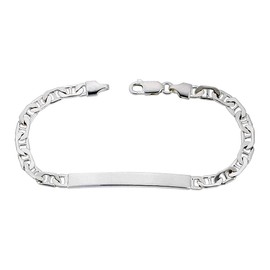 Sterling Silver 5mm Mariner Link ID Bracelet for Men and Women Small 3/16 inch Nickel Free Italy 7 inch