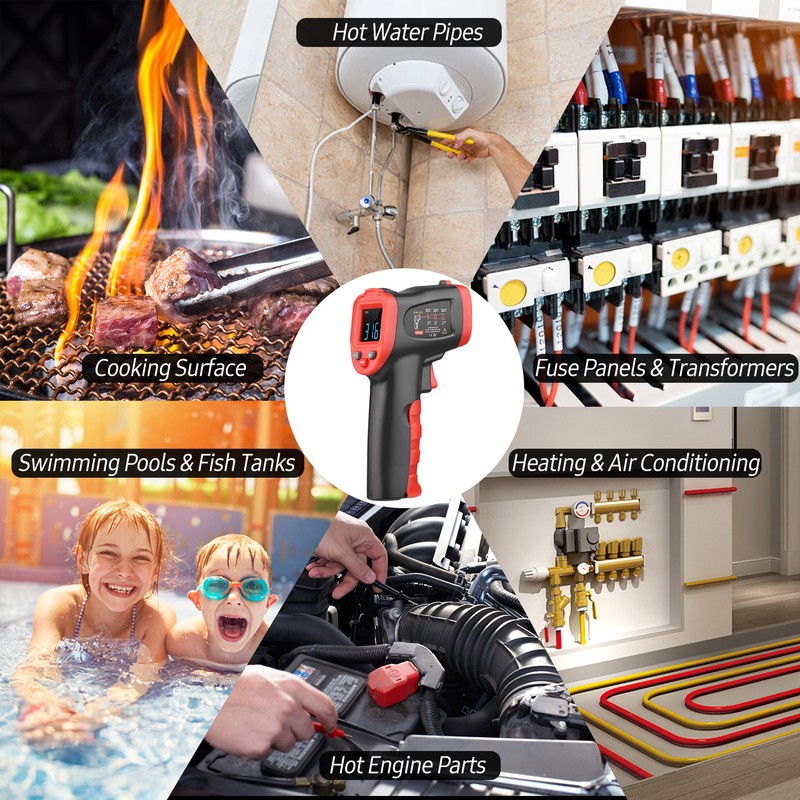 -50℃～950℃ /-58℉～1742℉ Colorful Screen Infrared Thermometer IR Laser Thermometer Handheld