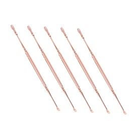 FOMIYES 5pcs Earwax Removal Tools Ergonomic Stainless Steel Ear Cleaning Spoons Dual-Head Spring Design for Safe Daily Use Rose Gold Ear Cleaning Kit for
