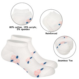 10 Pairs Trainer Ankle Socks for Women Sneakers Socks with Multi Stripe Dot and Heart Patterns Perfect Gifts for Ladies, White mixed color, one size
