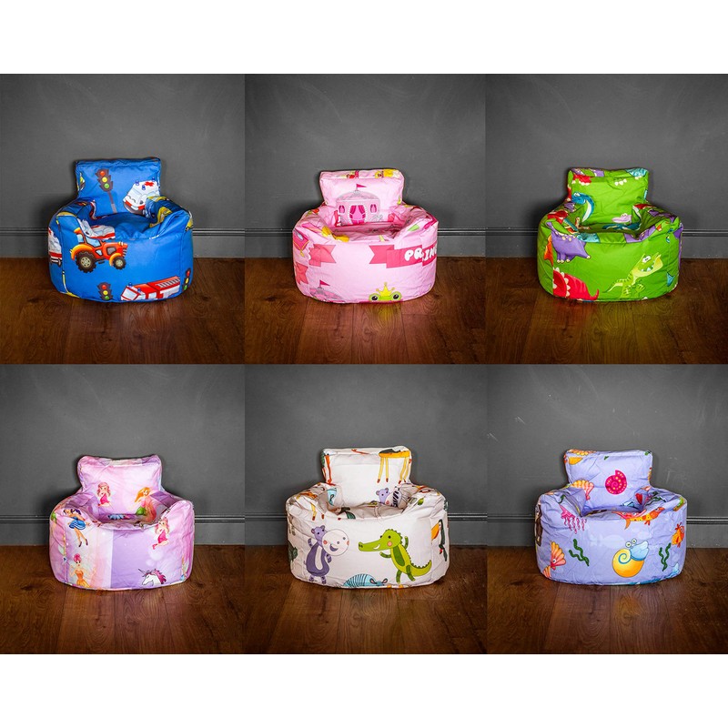 HomeZone® Lilac Pale Blue Kids Bean Bag Chairs | Pale