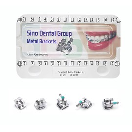 200pcs/Box Bondable Metal Brackets For Teeth 0.022 Slot With 3 Hook (Standard Roth)