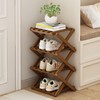 YYW Shoe Rack, Foldable Bamboo Shoes Shelf, Freestanding Shoe Storage