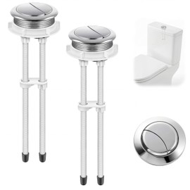 Enhon 2 Pack 48mm Toilet Tank Buttons, Flush Valve Dual Push Button Replacement Adjustable, Compatible with Glacier Bay Aquasource, American Standard, Twfords, Armitage Shanks, Geberit