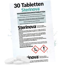 JB White Puritabs Sterinova 30x Water Rowing Machine Tablets Against Algae, Extra Concentrated, Chlorine Tablets e.g. Suitable for WaterRower, SportPlus, Skandika Water Rowing Machine (5 x 6)