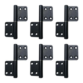 6pcs Door Hinges, Removable Aluminum Alloy Door Hinges Corner Hinge for Doors House Decor Accessories, Without Screws(Matte Black)