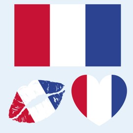 France Flag Tattoos, 30 Sheets France Flag Temporary Face Tattoos Stickers, 90 Pcs Waterproof Sweat National Flag Removable Fake Tattoos