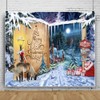 Leowefowa 10x8ft Merry Christmas Photo Backdrop Winter Village Night Xmas