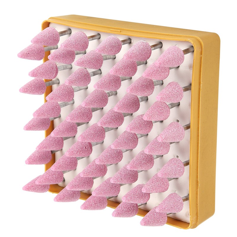 50 Pcs Grinding Bits Ceramic Triangular Cone Aluminum Oxide Grinding