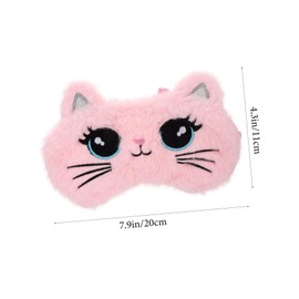 TOVINANNA 3Pcs Cute Cat Eye Mask Lightproof Sleeping Eye Masks for Travel Naps Soft Comfortable Blindfolds Pink White for Family Friends