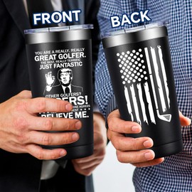 SpenMeta Golf Gifts for Men, Dad, Grandpa - Christmas Fathers Day Golf Gifts for Dad - Great Golfer Player Present - 20oz Golfer Tumbler Cup