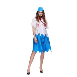 EraSpooky Scary Zombie Flight Attendant Costume Dead Stewardess uniform AirLline Attendant Zombie Costume