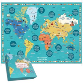 500 Piece Jigsaw Puzzle Prisoners of Geography – Fun & Educational World Map Puzzle for Kids & Adults, Explore Global Geography, Landmarks, & Culture – Ages 8+