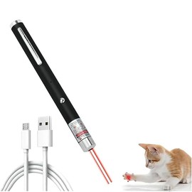 WNZQK Laser Pointer for Cats Dogs Rechargeable Cat Laser Toys Interactive Cat Toys for Indoor Pet Toys Laser Presentation Remotes Red Light (1 PCS Pack Red Light, USB Rechargeable)