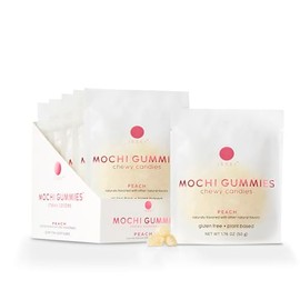 ISSEI Mochi Gummies Chewy Candies (6 Pck, Peach)