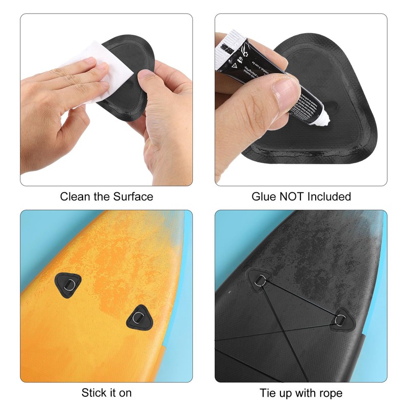 PATIKIL D-Ring Patch, 4 Pcs 3.5" Triangle PVC Patch Pad