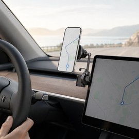 Adjustable Center Screen Slide Rail Phone Holder for Tesla & BYD