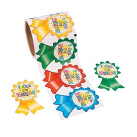 Fun Express Today's My Birthday! Roll Stickers (100 Piece) Classroom & Daycare Birthday Supplies, Party Favors & Decorations