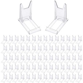 Zonon Acrylic Plate Stands Plastic Display Holders Picture Plate Holders Clear Mini Easels Stands to Display Pictures for Home Office Supplies Festival Party Decoration (72 Pieces)