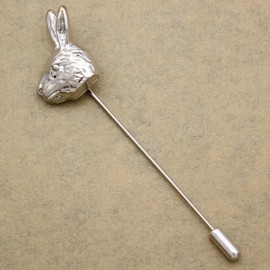 Q&Q Fashion Vintage Silver Plated Rabbit Bunny Hare Wonderland Lapel Stick Pin Tie Hat Brooch TEA PARTY