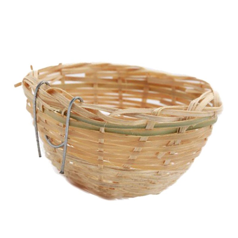 Baoblaze 2pcs Bamboo Canary Nest toy Finch Breeding Nesting Hanging
