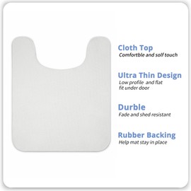 Bosap Toilet Rugs U Shaped Bathroom Rug,Machine Washable Non Slip Quick Dry Super Absorbent Ultra Thin Toilet Mats for Bathroom Toilet.(White,20''x24'',U Shaped)
