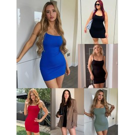 SHAPERIN Bodice Dress Women's Tummy Control Shapewear Shapewear Shapewear Sexy Bodycon Mini Dress Full Briefs, black