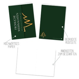 Christmas Cards Set (12 Pieces) - A6 Folding Cards for Christmas - Christmas Postcard for Your Christmas Greetings - Cool Christmas Postcards with and without Sayings - Merry Christmas Folding Card