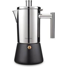 Easyworkz Diego Stovetop Espresso Maker Stainless Steel Italian Coffee Machine Maker 12Cup 17.5 oz Induction Moka Pot