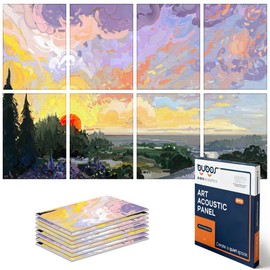 BUBOS 8 Pack Art Acoustic Panels Soundproof Wall Panel,47.2X31.4 Inches Sound Absorbing Panel,Self-Adhesive Decorative Acoustical Wall Panels, Acoustic Treatment for Ceiling Home Office(Oil Painting)