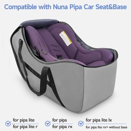 YOREPEK Infant Car Seat Travel Bag Compatible with UPPAbaby MESA V2 and Base,Fit for All Nuna Pipa Car Seat and Base, Padded Car Seat Bags for Air Travel, Carseat Cover for Airplane Travel, Grey