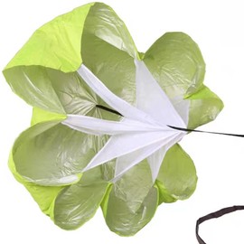 CHUANGOU 58 inch speed training parachute, cute resistance parachute chute, with adjustable belt, for children, teenagers and adults. (green)