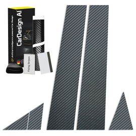 Decorative trim suitable for Seat Leon 4 ST (KL) 2020-2027 (5-door, estate): paint protection film for B-C pillar bezel cover left/right front door/back door (carbon design)