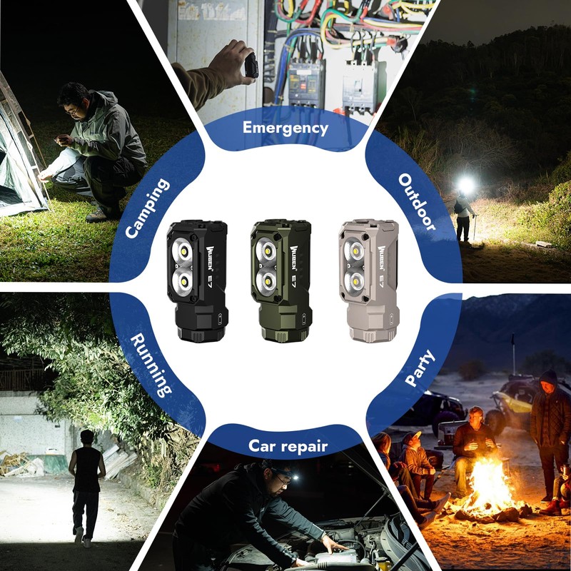 WUBEN E7 1800 Lumen Rechargeable Mini Flashlight with Magnet -