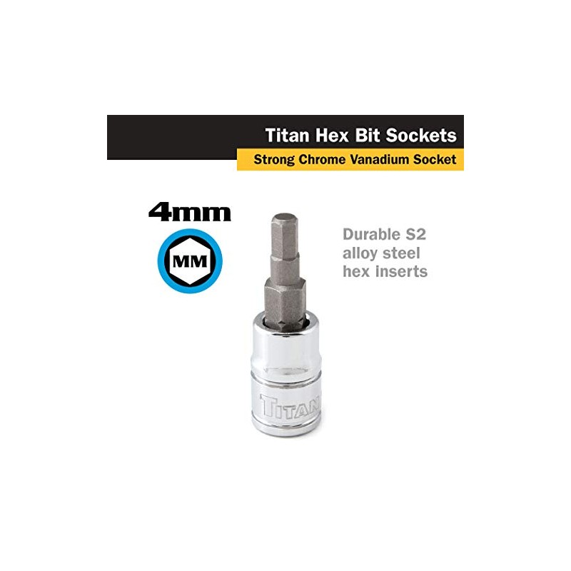 Titan 15604 1/4-Inch Drive x 4mm Hex Bit Socket