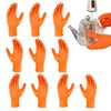 Rubber Gloves | Orange Heavy Duty Texture Nitrile Gloves,10x Tear-Resistant