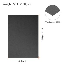 sourcing map 50pcs A4 160gsm Leather Grain Binding Covers Presentation Leather Textured Paper Un-Punched for Business Reports, Black